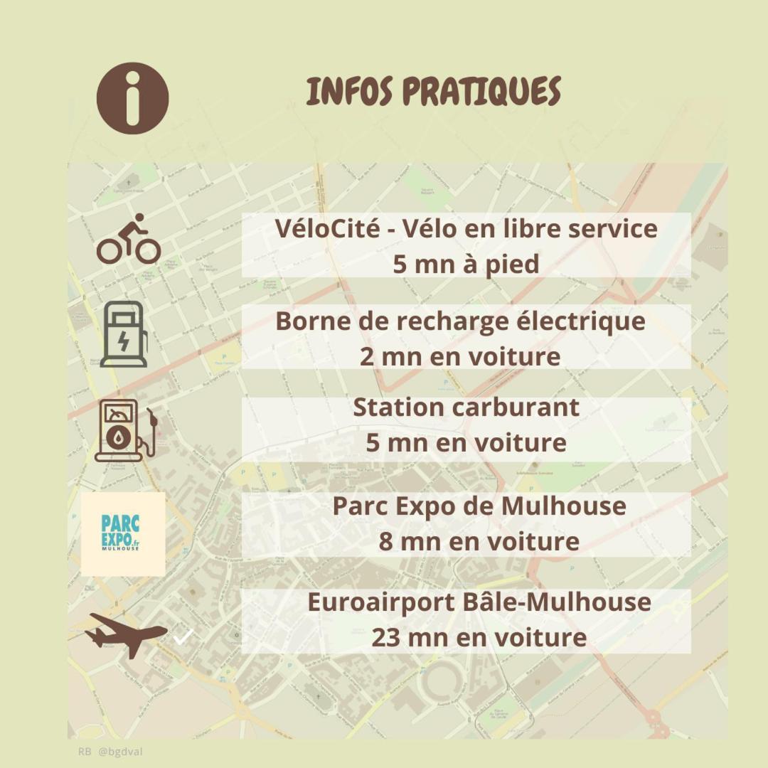 Rb-0D - Appartement Entier F3 Au Rdc De 1 A 6 Pers Mulhouse Esterno foto